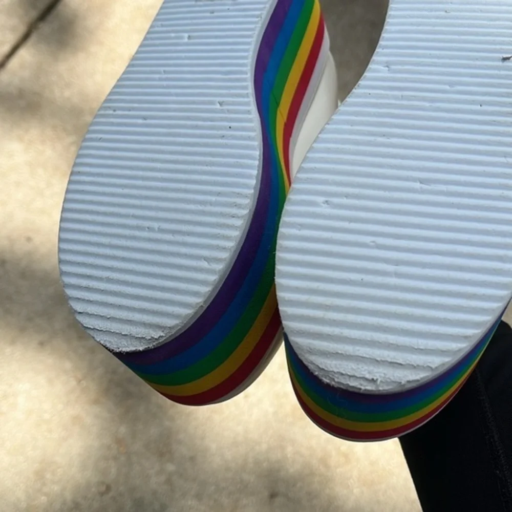 Rainbow shoes pride LGBQT platforms‎ shoes lace women’s size 7